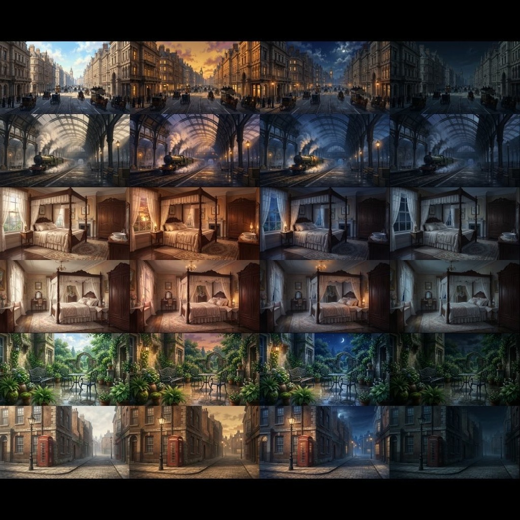 【背景素材】 20世紀ロンドン風/差分あり 202枚|大通り•リビング•寝室•川沿いetc(TRPG, マダミス, ココフォリア, ゲーム)