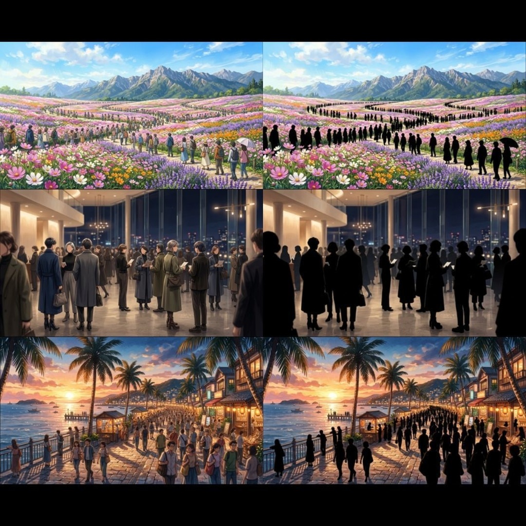 【背景素材】 人混み背景集 100枚|(TRPG, マダミス, ココフォリア, ゲーム)