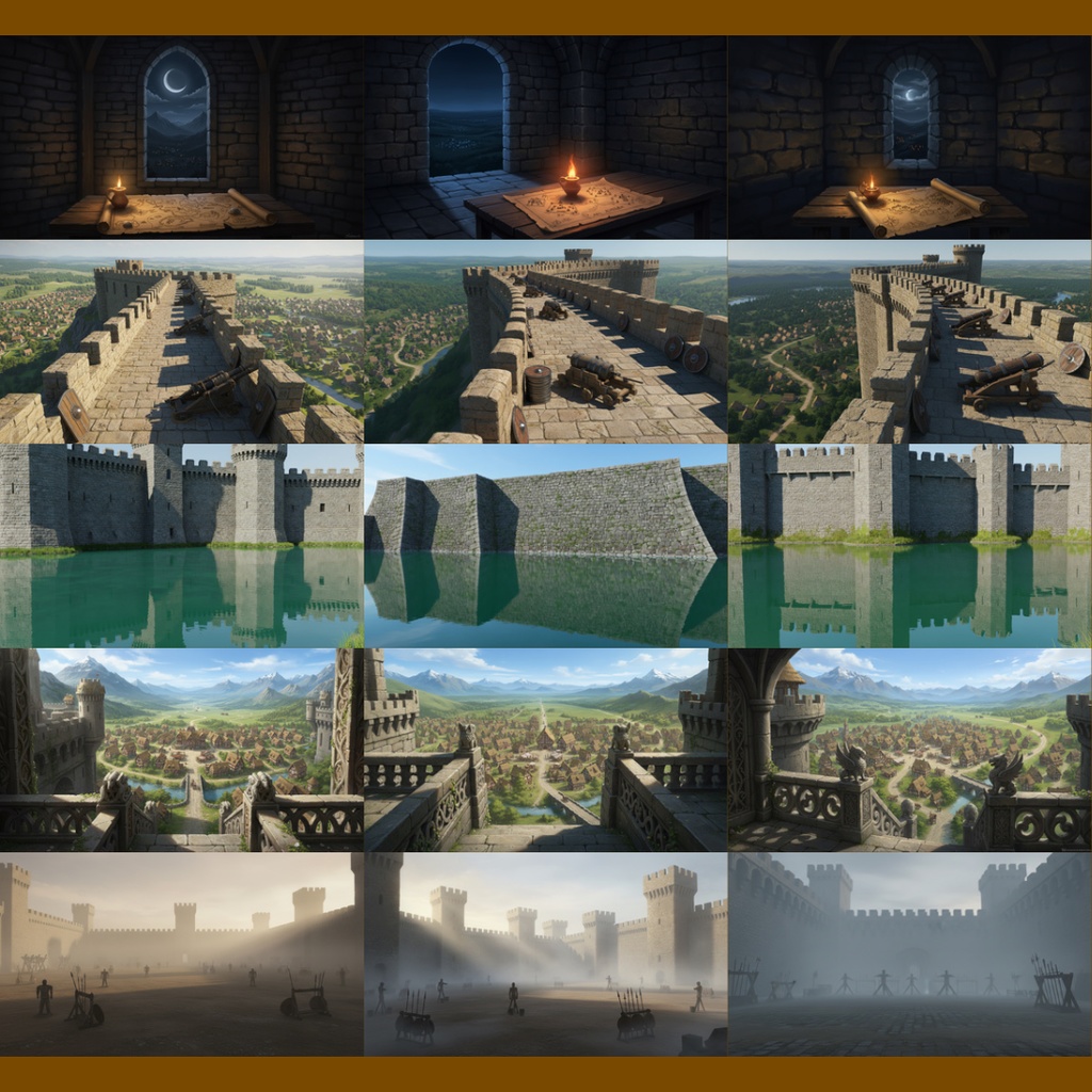 【背景素材】 中世の古城と村|城・王宮・外郭・防衛・村・広場・周辺施設etc(TRPG, マダミス, ココフォリア, ゲーム)
