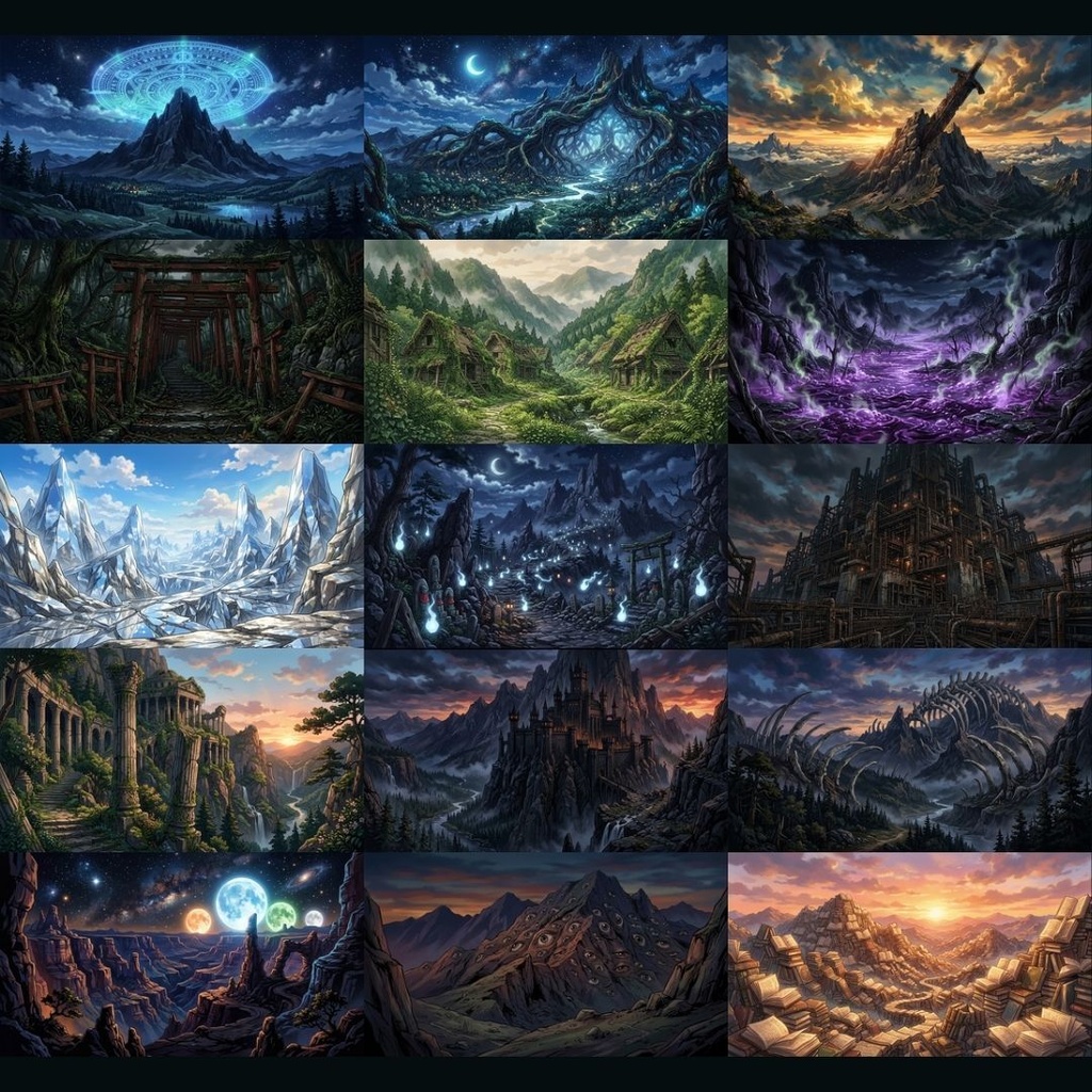 【背景素材】 山・谷 200枚|絶景•高山•渓谷•山道•異界etc(TRPG, マダミス, ココフォリア, ゲーム)