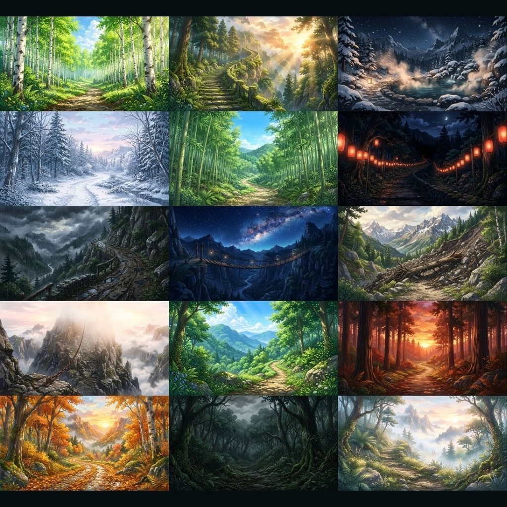 【背景素材】 山・谷 200枚|絶景•高山•渓谷•山道•異界etc(TRPG, マダミス, ココフォリア, ゲーム)