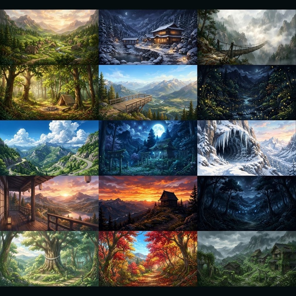 【背景素材】 山・谷 200枚|絶景•高山•渓谷•山道•異界etc(TRPG, マダミス, ココフォリア, ゲーム)