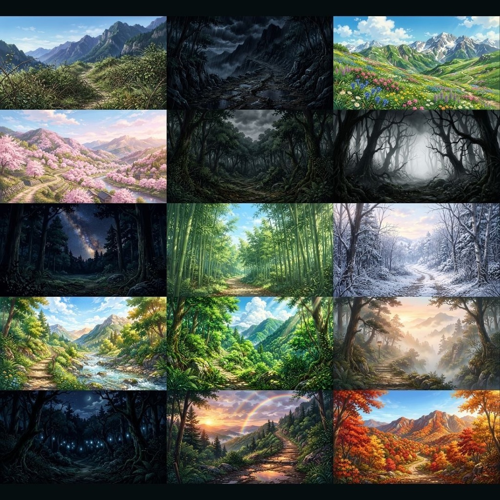 【背景素材】 山・谷 200枚|絶景•高山•渓谷•山道•異界etc(TRPG, マダミス, ココフォリア, ゲーム)
