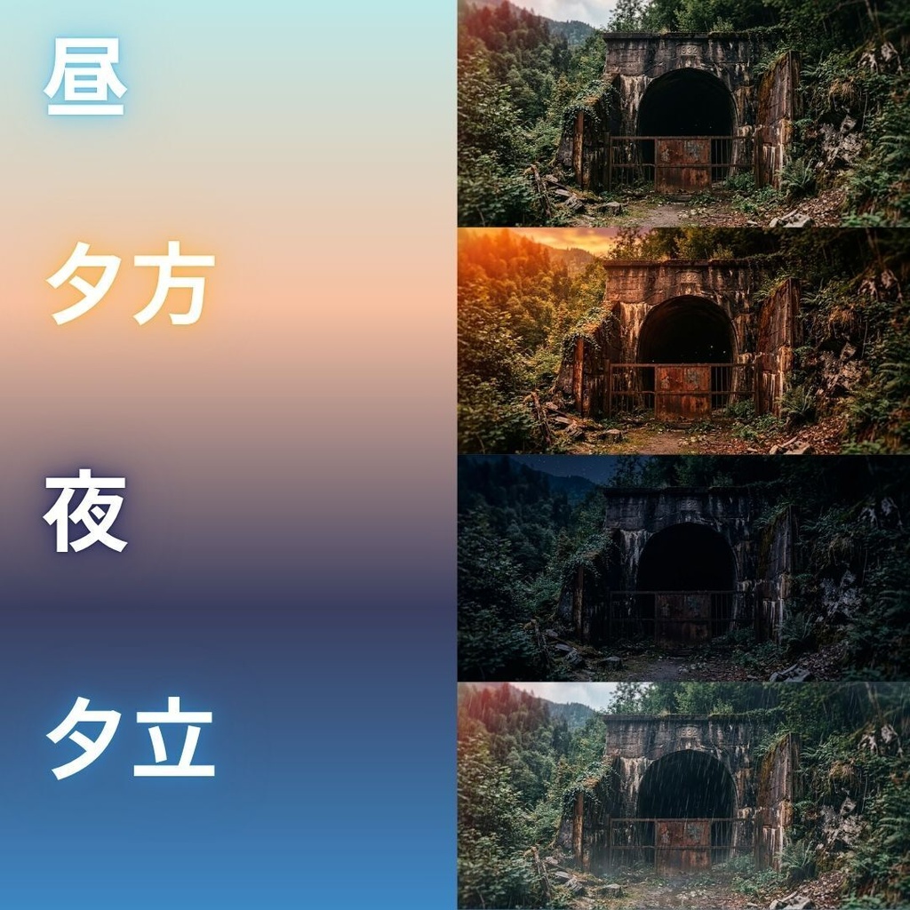【背景素材】 ノスタルジックな日本の夏・田舎景観/差分あり 344枚|自然•事件•部屋etc(TRPG, マダミス, ココフォリア, ゲーム)