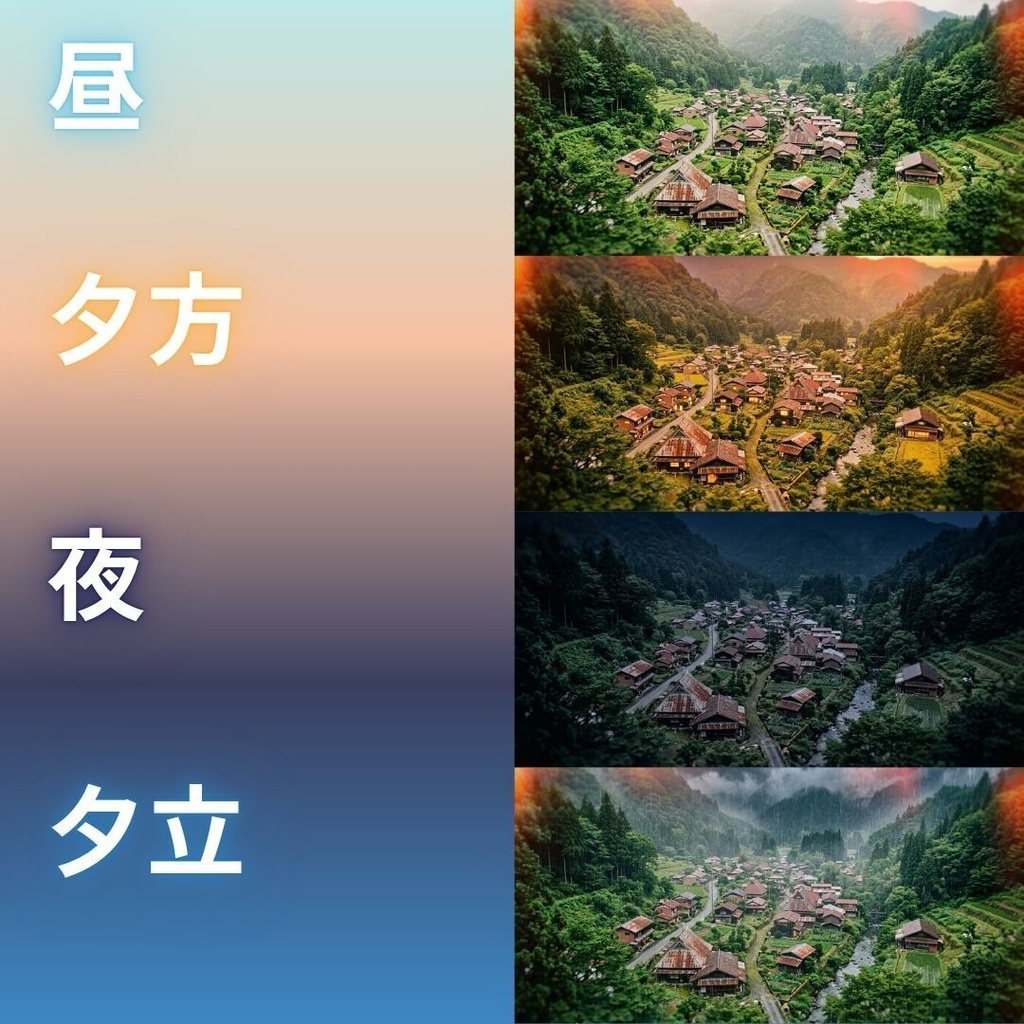 【背景素材】 ノスタルジックな日本の夏・田舎景観/差分あり 344枚|自然•事件•部屋etc(TRPG, マダミス, ココフォリア, ゲーム)