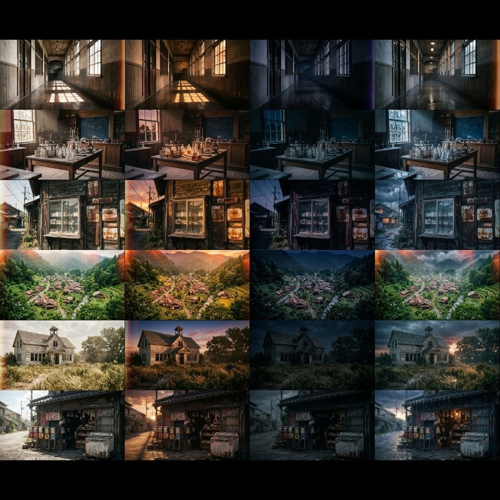 【背景素材】 ノスタルジックな日本の夏・田舎景観/差分あり 344枚|自然•事件•部屋etc(TRPG, マダミス, ココフォリア, ゲーム)