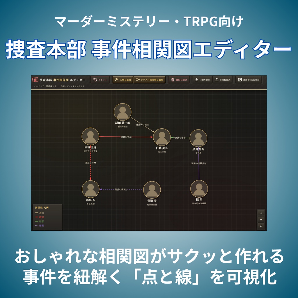 |3日間限定セール中!|劇的効率化!マダミス・TRPGシナリオ制作支援 3種ツールセット