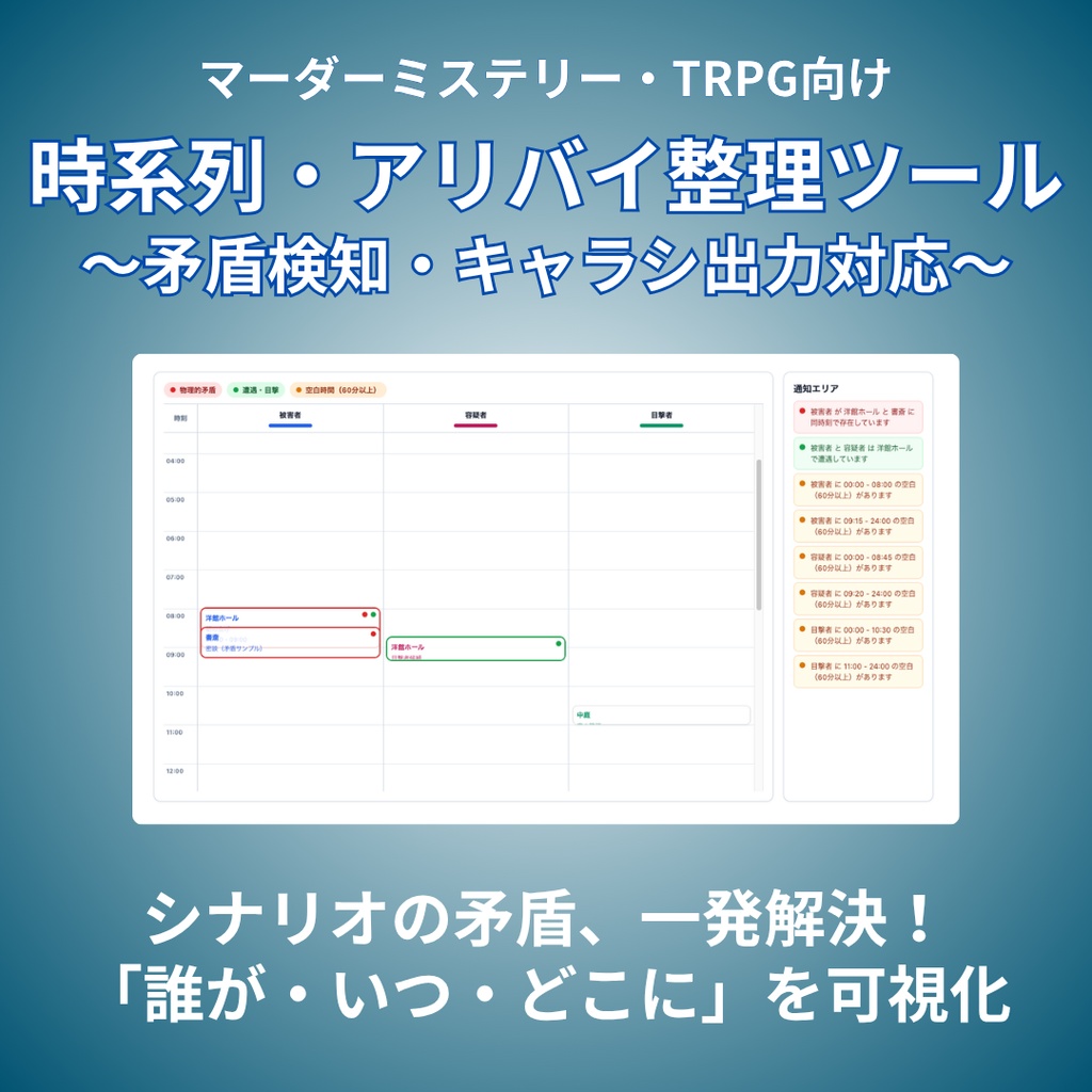 |3日間限定セール中!|劇的効率化!マダミス・TRPGシナリオ制作支援 3種ツールセット
