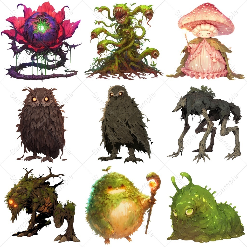 【背景透過】モンスター素材まとめパック / 全198点・4種入り(TRPG・ココフォリア)