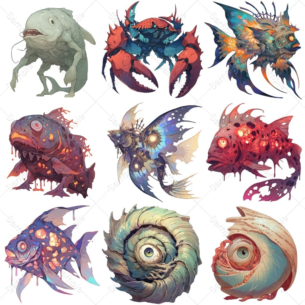 【背景透過】モンスター素材まとめパック / 全198点・4種入り(TRPG・ココフォリア)