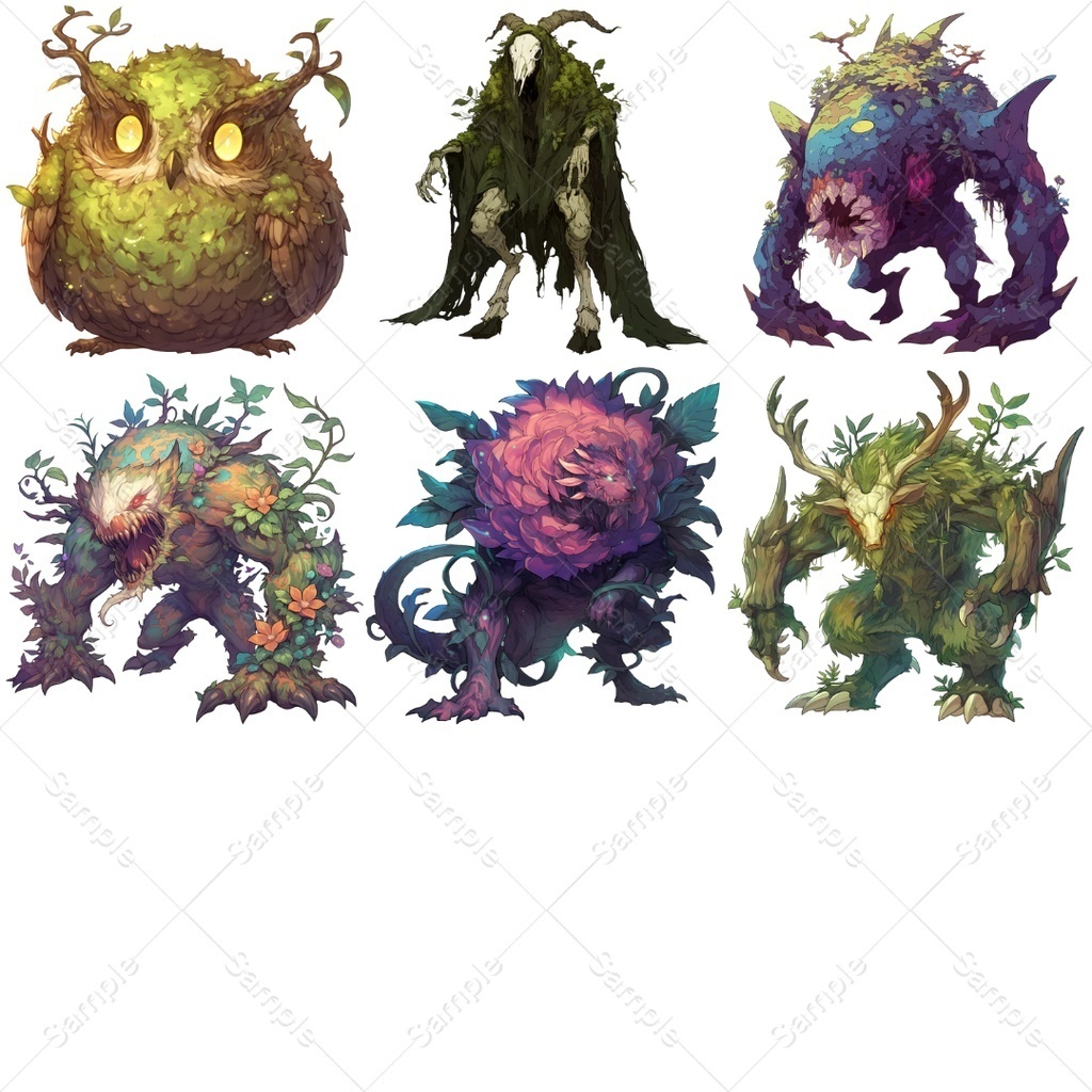 【背景透過】モンスター素材まとめパック / 全198点・4種入り(TRPG・ココフォリア)