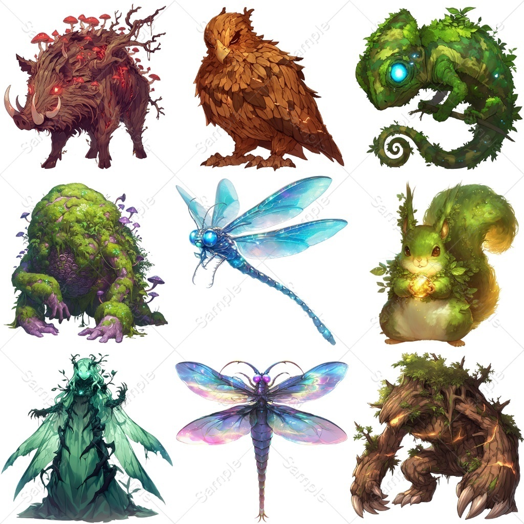 【背景透過】モンスター素材まとめパック / 全198点・4種入り(TRPG・ココフォリア)