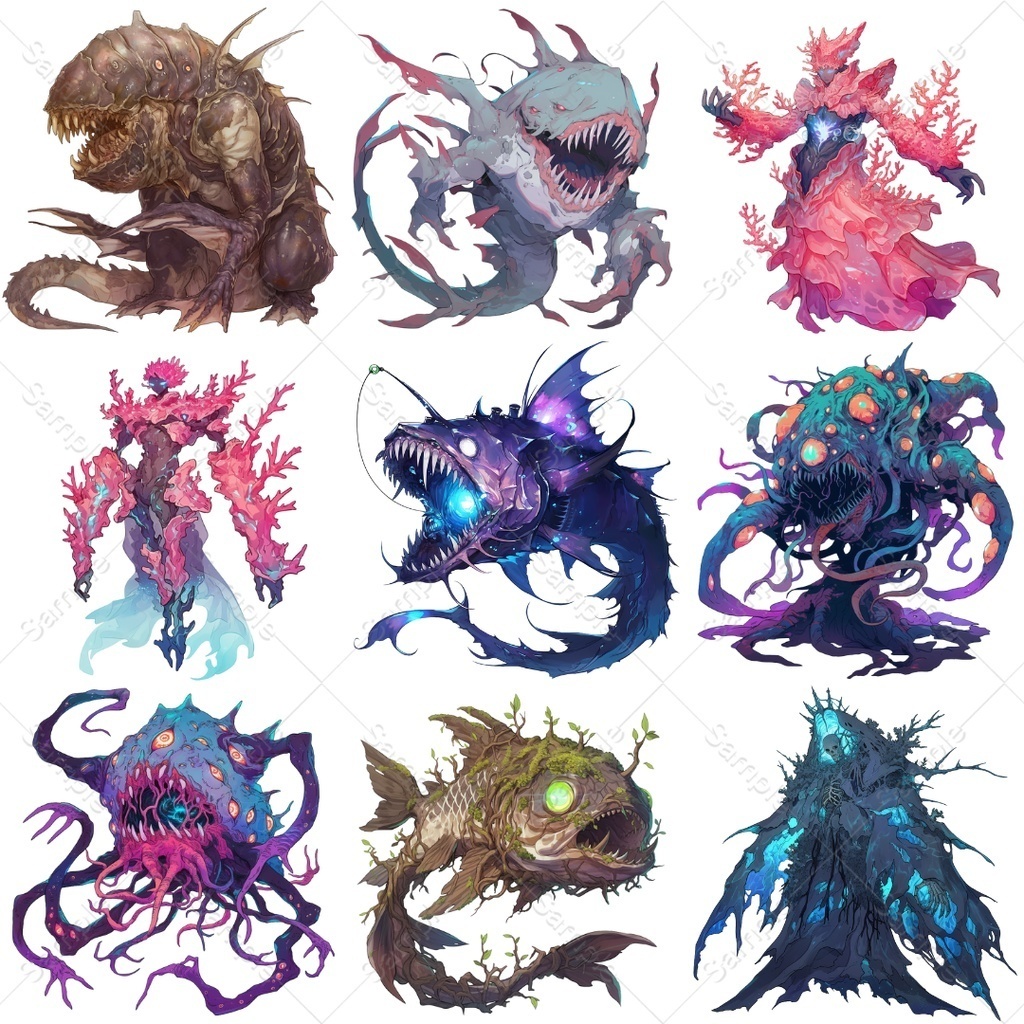 【背景透過】モンスター素材まとめパック / 全198点・4種入り(TRPG・ココフォリア)