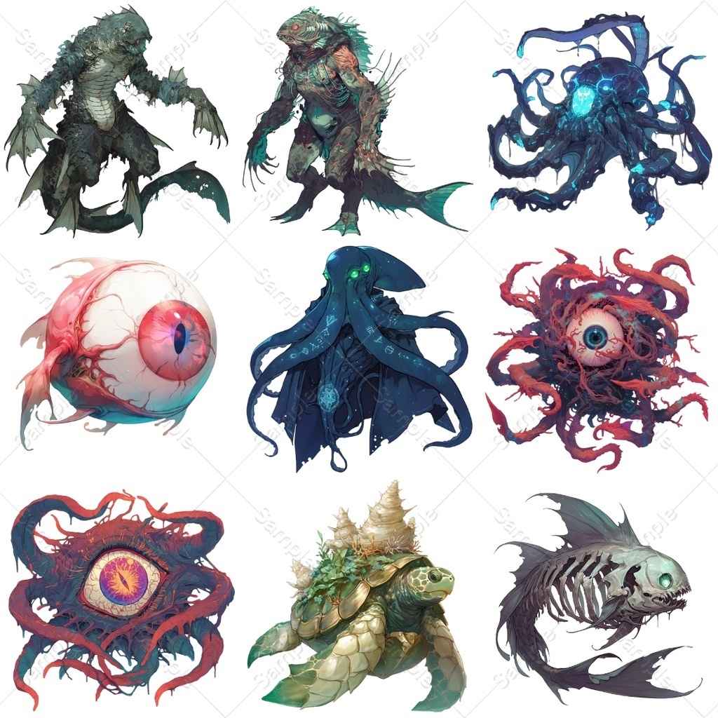 【背景透過】モンスター素材まとめパック / 全198点・4種入り(TRPG・ココフォリア)