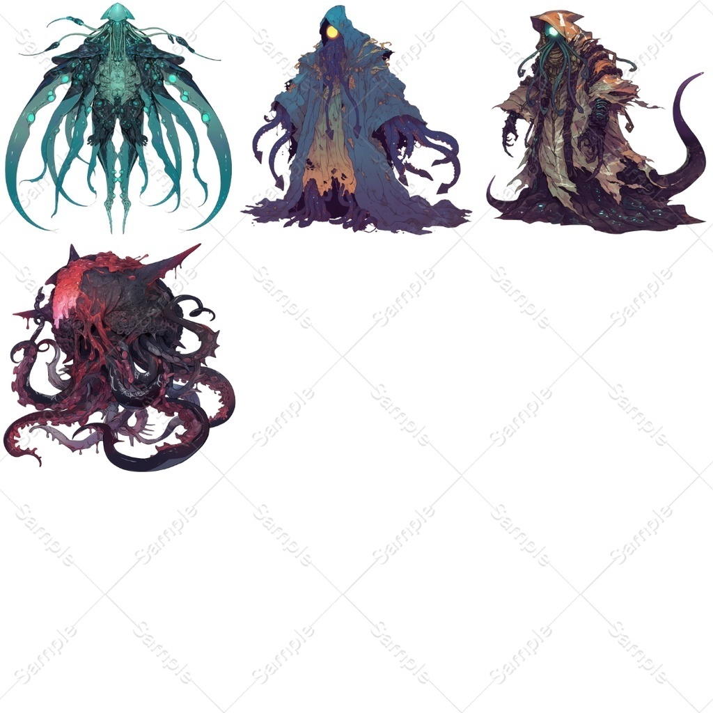 【背景透過】モンスター素材まとめパック / 全198点・4種入り(TRPG・ココフォリア)