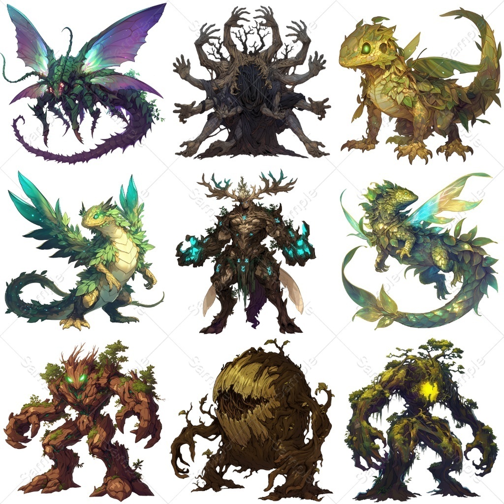 【背景透過】モンスター素材まとめパック / 全198点・4種入り(TRPG・ココフォリア)