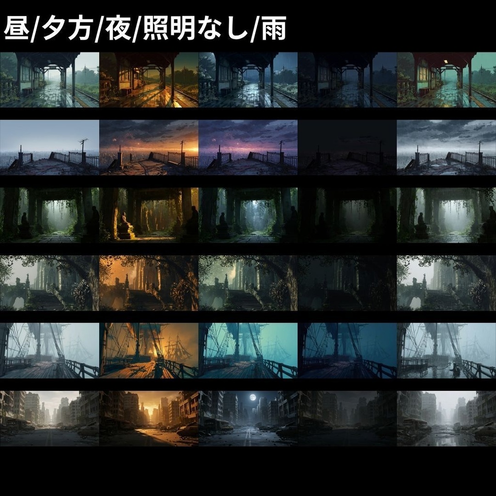 【背景素材】 ホラー背景差分パック 412枚|神社•和室•牢屋•廃墟•病院etc(TRPG, マダミス, ココフォリア, ゲーム)