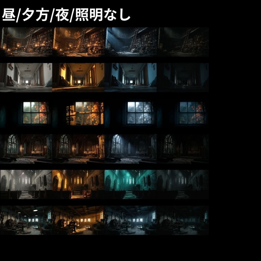 【背景素材】 ホラー背景差分パック 412枚|神社•和室•牢屋•廃墟•病院etc(TRPG, マダミス, ココフォリア, ゲーム)