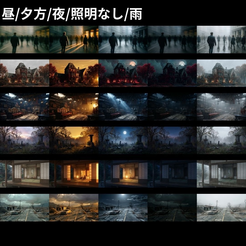 【背景素材】 ホラー背景差分パック 412枚|神社•和室•牢屋•廃墟•病院etc(TRPG, マダミス, ココフォリア, ゲーム)