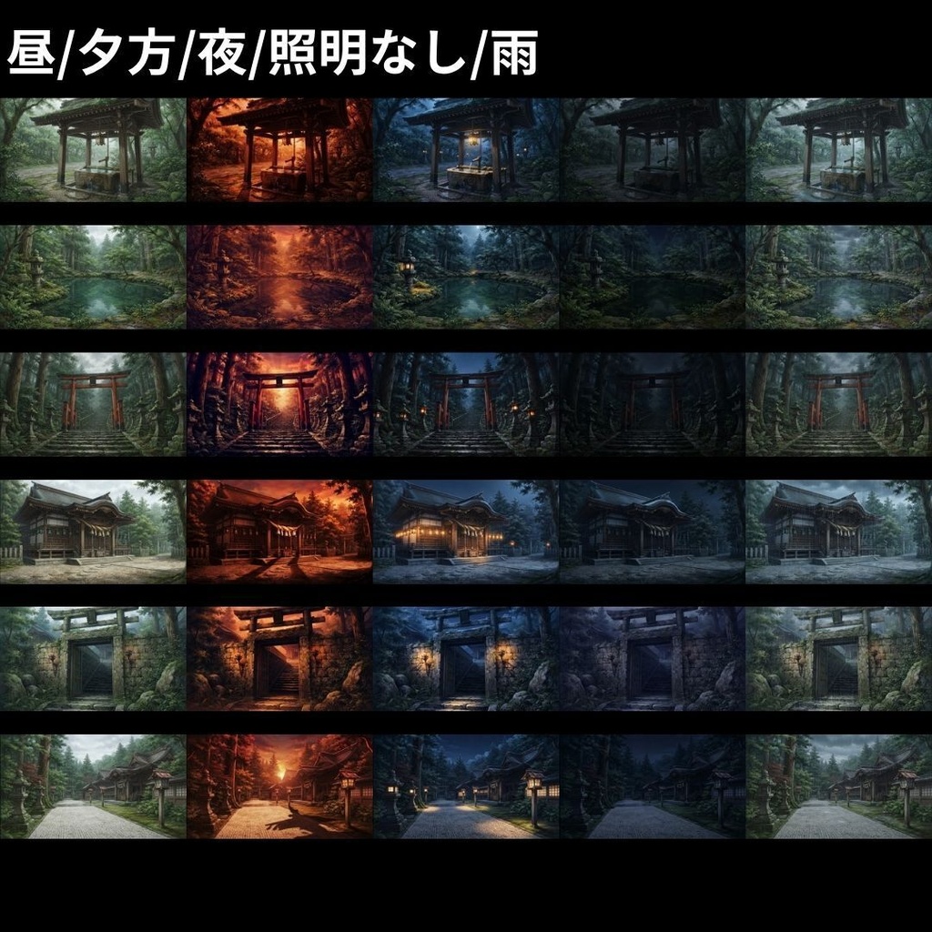 【背景素材】 |完全版|和風ホラーパック/差分あり 618枚|和室•古民家•旅館•村落•山道etc(TRPG, マダミス, ココフォリア, ゲーム)