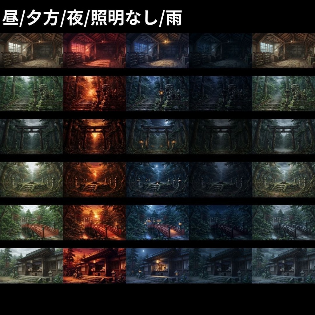 【背景素材】 |完全版|和風ホラーパック/差分あり 618枚|和室•古民家•旅館•村落•山道etc(TRPG, マダミス, ココフォリア, ゲーム)