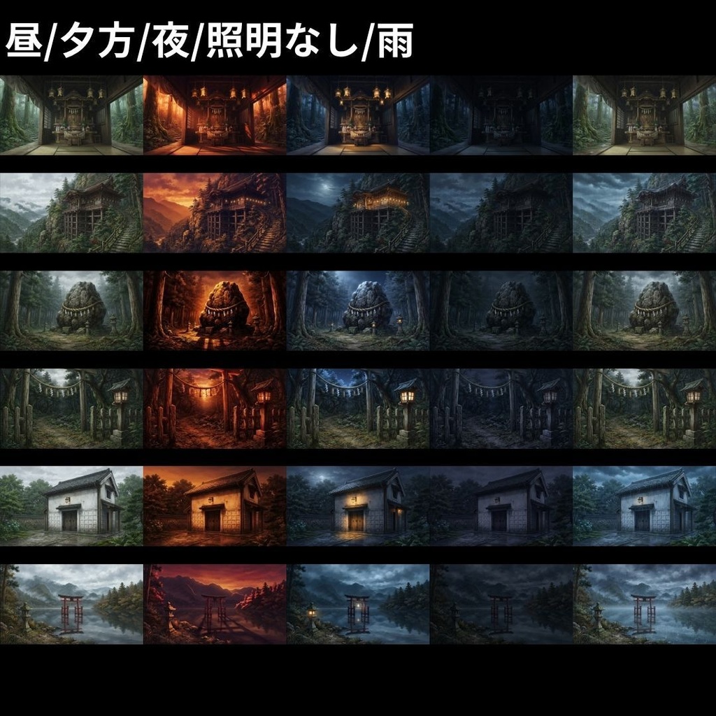 【背景素材】 |完全版|和風ホラーパック/差分あり 618枚|和室•古民家•旅館•村落•山道etc(TRPG, マダミス, ココフォリア, ゲーム)