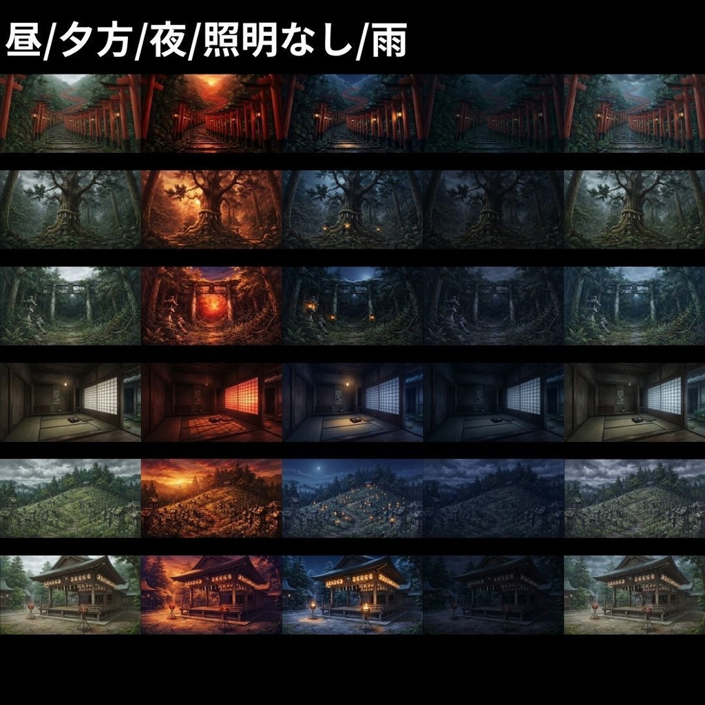 【背景素材】 |完全版|和風ホラーパック/差分あり 618枚|和室•古民家•旅館•村落•山道etc(TRPG, マダミス, ココフォリア, ゲーム)