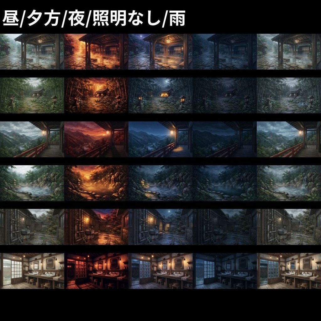 【背景素材】 |完全版|和風ホラーパック/差分あり 618枚|和室•古民家•旅館•村落•山道etc(TRPG, マダミス, ココフォリア, ゲーム)