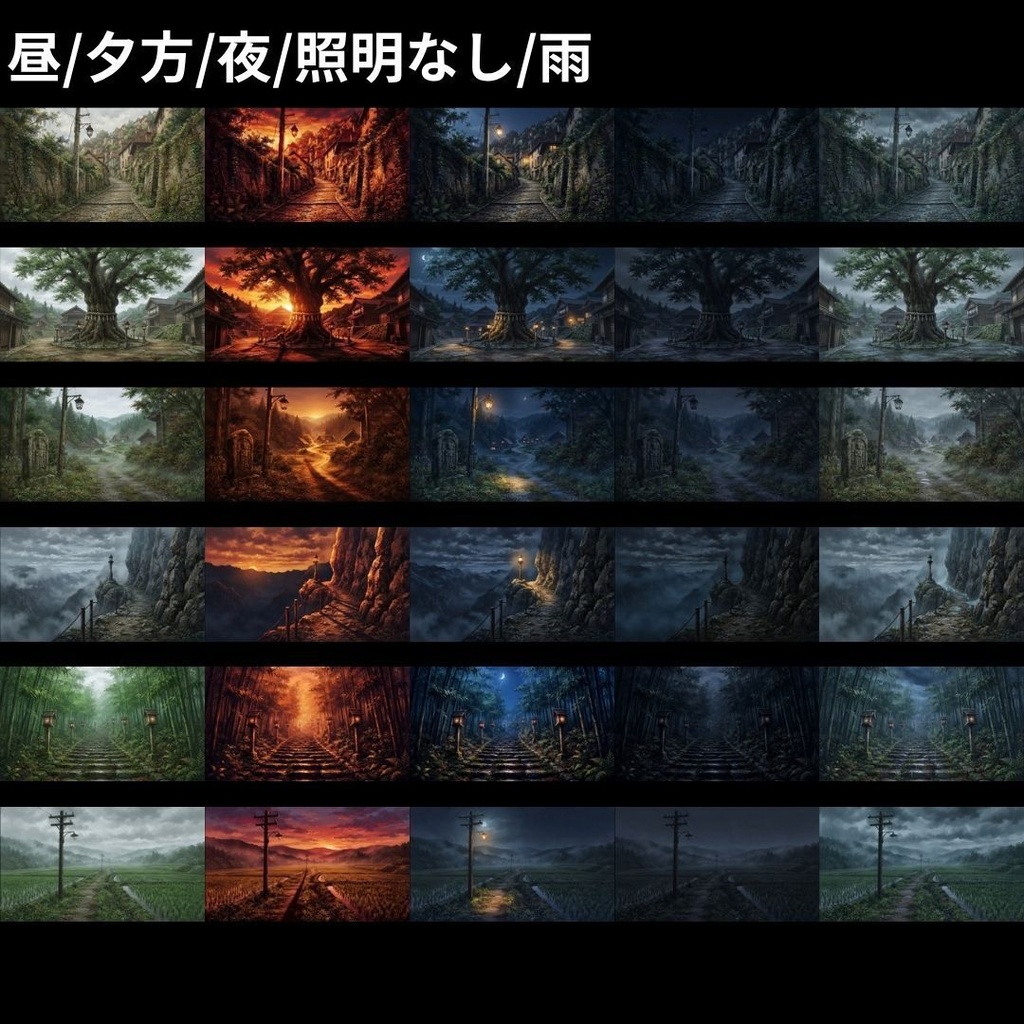 【背景素材】 |完全版|和風ホラーパック/差分あり 618枚|和室•古民家•旅館•村落•山道etc(TRPG, マダミス, ココフォリア, ゲーム)