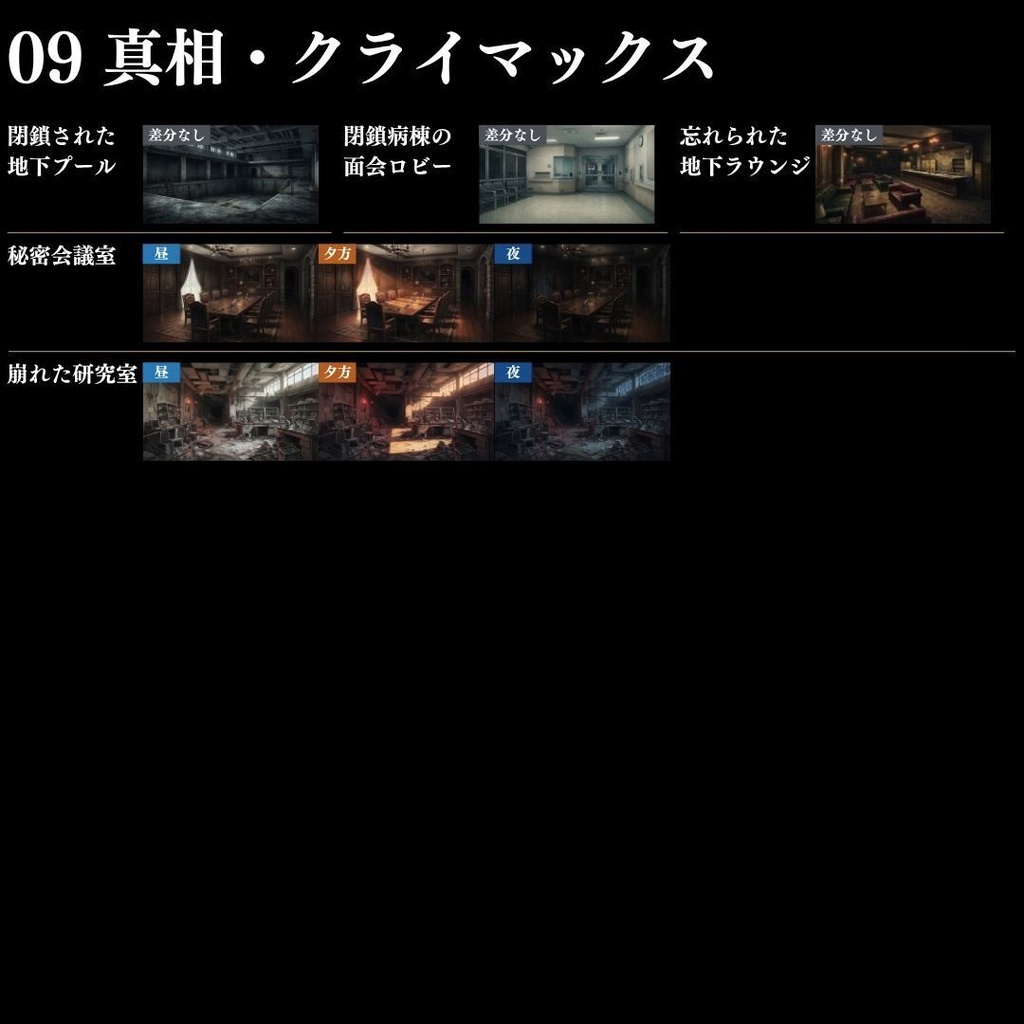 【背景素材】 現代事件・捜査シーン集/差分あり 500枚|日常•住宅•警察•学校•病院etc(TRPG, マダミス, ココフォリア, ゲーム)