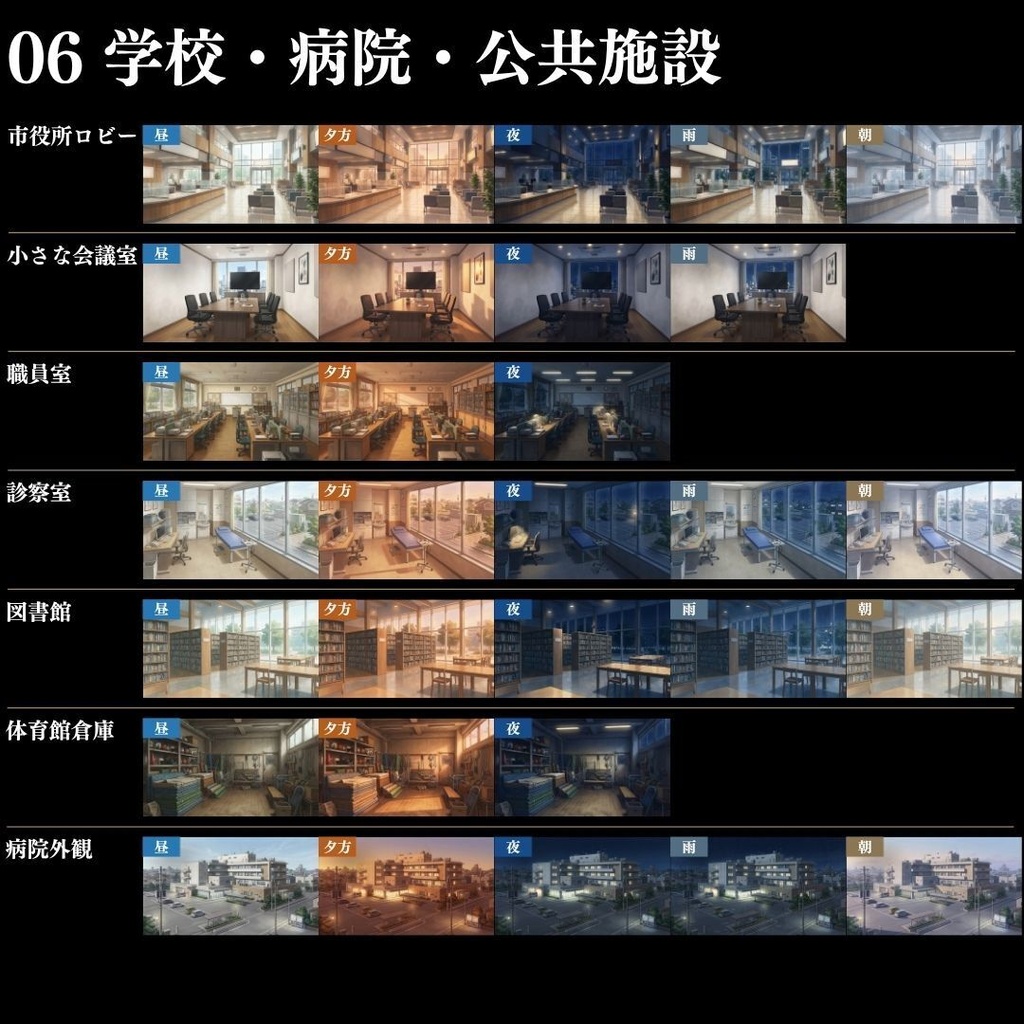 【背景素材】 現代事件・捜査シーン集/差分あり 500枚|日常•住宅•警察•学校•病院etc(TRPG, マダミス, ココフォリア, ゲーム)