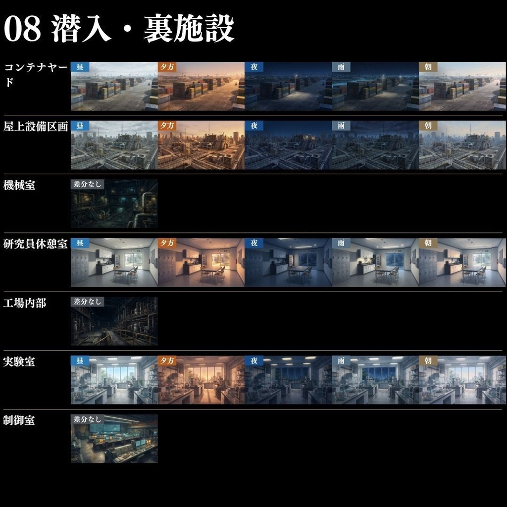 【背景素材】 現代事件・捜査シーン集/差分あり 500枚|日常•住宅•警察•学校•病院etc(TRPG, マダミス, ココフォリア, ゲーム)
