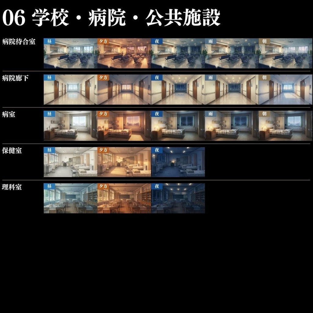 【背景素材】 現代事件・捜査シーン集/差分あり 500枚|日常•住宅•警察•学校•病院etc(TRPG, マダミス, ココフォリア, ゲーム)