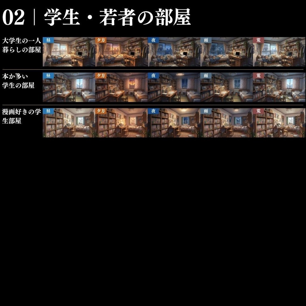 【背景素材】現代の部屋・住居背景集 586枚|差分あり ワンルーム•寝室•和室•高級•質素etc(TRPG, マダミス, ココフォリア, ゲーム)