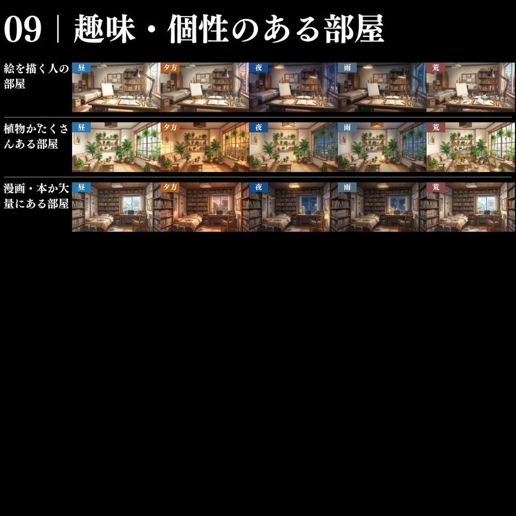 【背景素材】現代の部屋・住居背景集 586枚|差分あり ワンルーム•寝室•和室•高級•質素etc(TRPG, マダミス, ココフォリア, ゲーム)