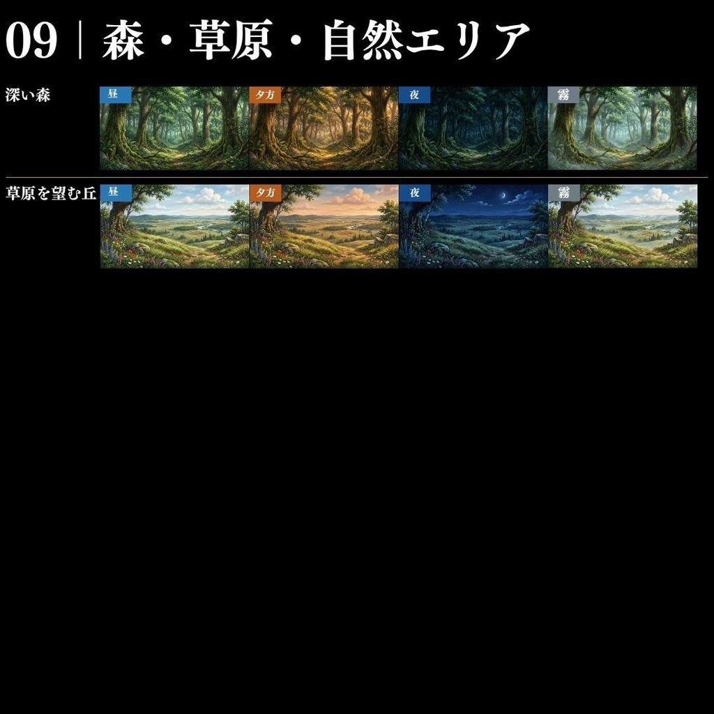 【背景素材】王道ファンタジー世界背景集 800枚|差分あり 王都•村•市場•教会•ダンジョンetc(TRPG, マダミス, ココフォリア, ゲーム)