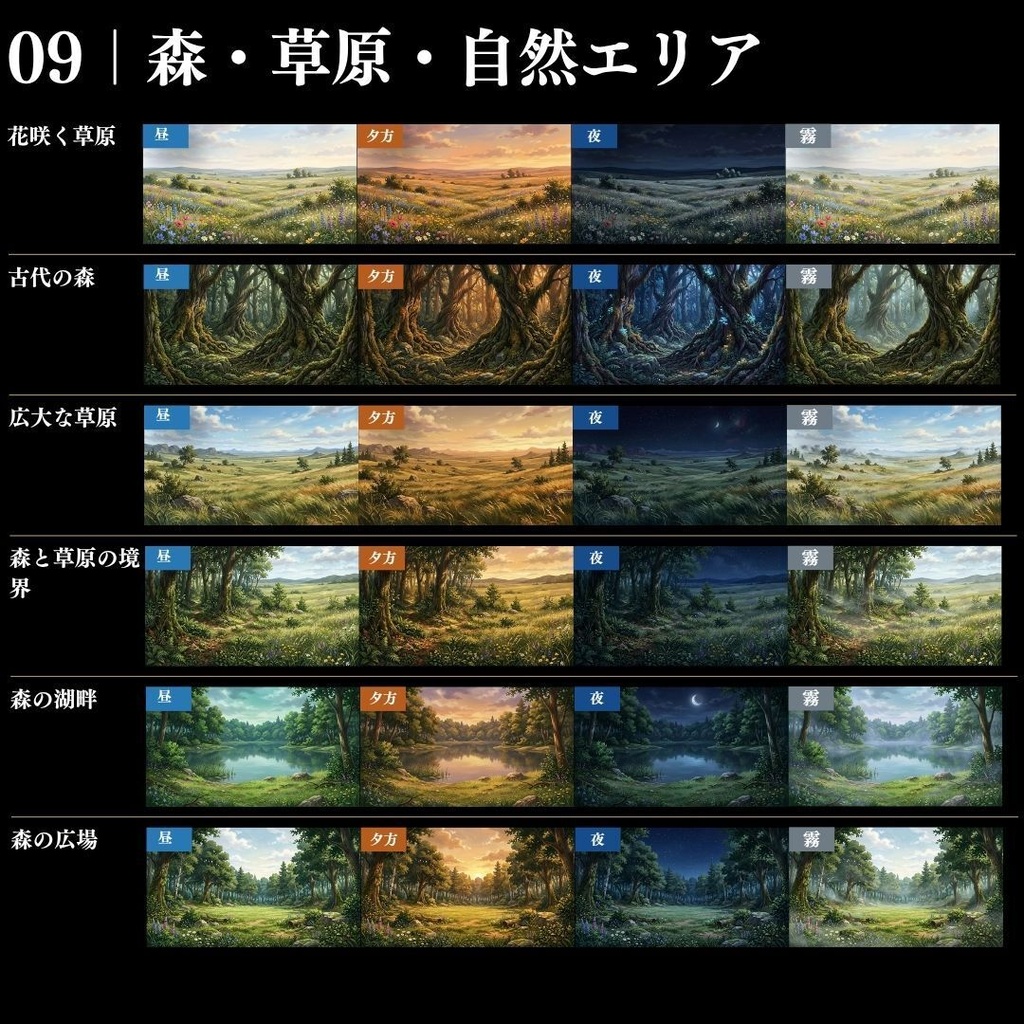 【背景素材】王道ファンタジー世界背景集 800枚|差分あり 王都•村•市場•教会•ダンジョンetc(TRPG, マダミス, ココフォリア, ゲーム)