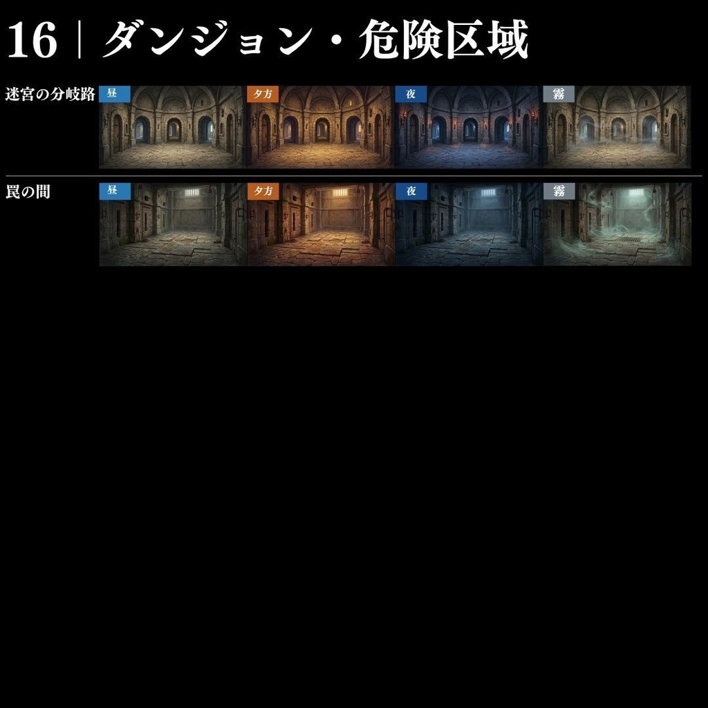 【背景素材】王道ファンタジー世界背景集 800枚|差分あり 王都•村•市場•教会•ダンジョンetc(TRPG, マダミス, ココフォリア, ゲーム)
