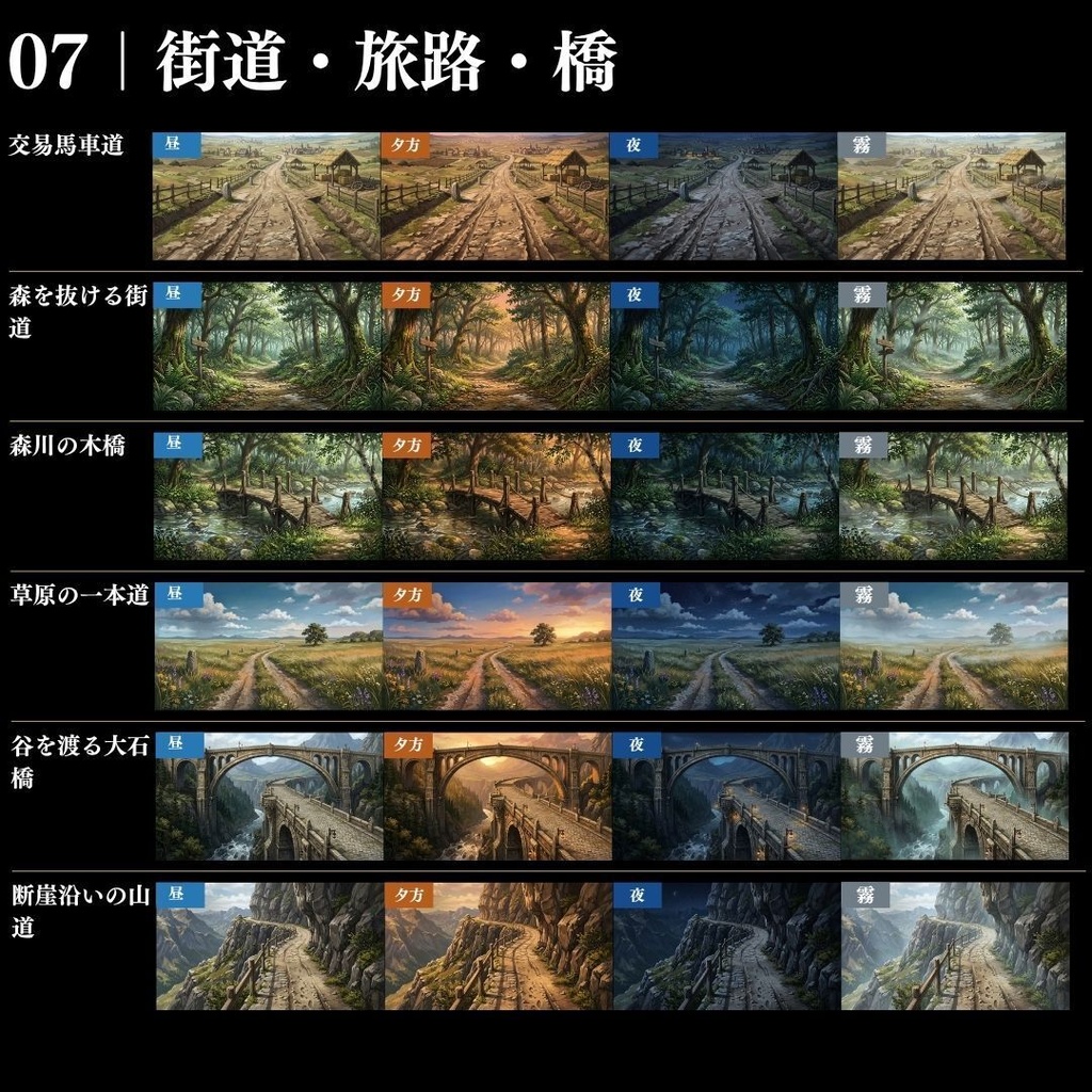 【背景素材】王道ファンタジー世界背景集 800枚|差分あり 王都•村•市場•教会•ダンジョンetc(TRPG, マダミス, ココフォリア, ゲーム)