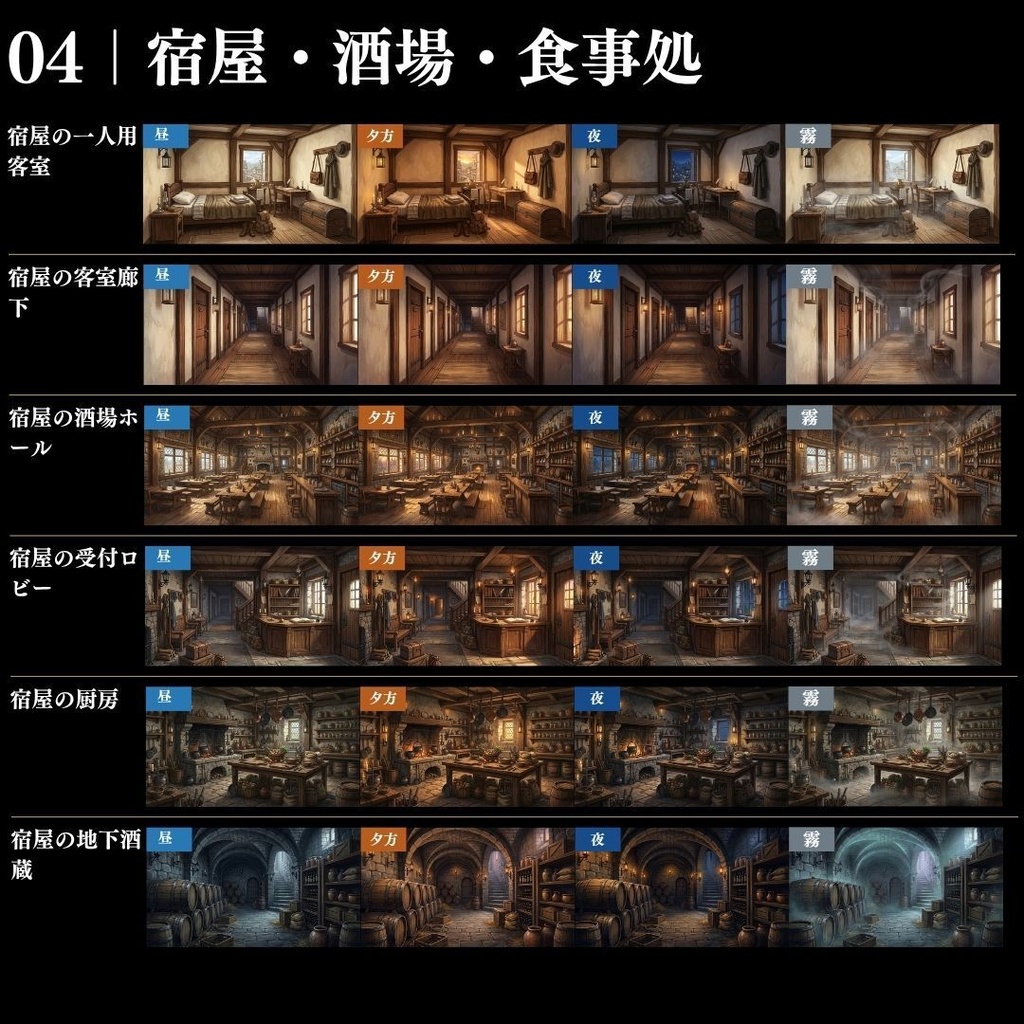 【背景素材】王道ファンタジー世界背景集 800枚|差分あり 王都•村•市場•教会•ダンジョンetc(TRPG, マダミス, ココフォリア, ゲーム)