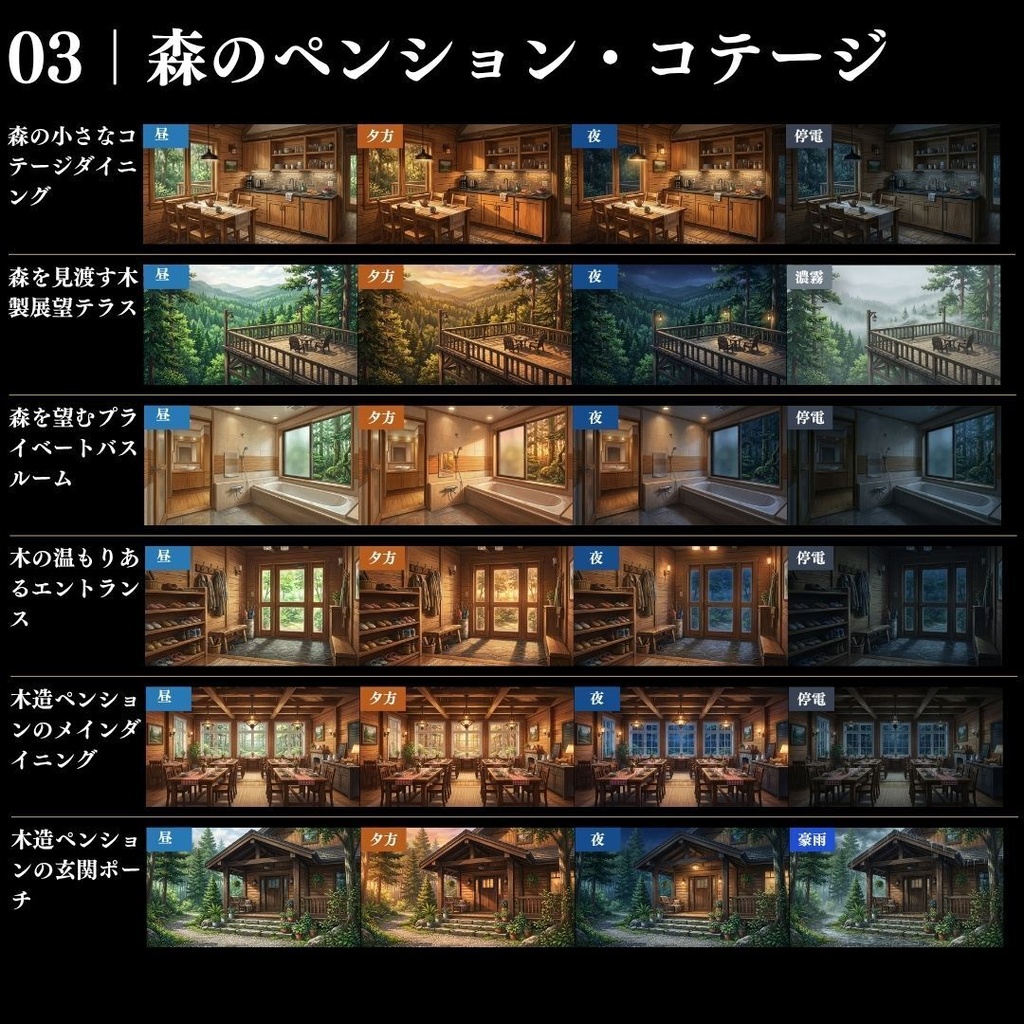 【背景素材】クローズドサークル・宿泊施設 800枚|差分あり ホテル・コテージ・ヴィラ・旅館・客船・列車 etc.(TRPG, マダミス, ココフォリア, ゲーム)