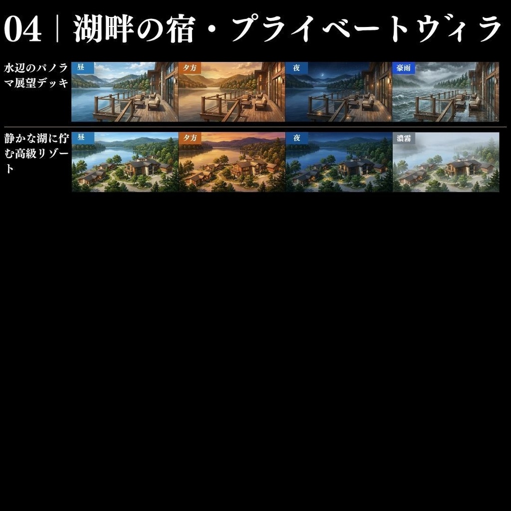 【背景素材】クローズドサークル・宿泊施設 800枚|差分あり ホテル・コテージ・ヴィラ・旅館・客船・列車 etc.(TRPG, マダミス, ココフォリア, ゲーム)