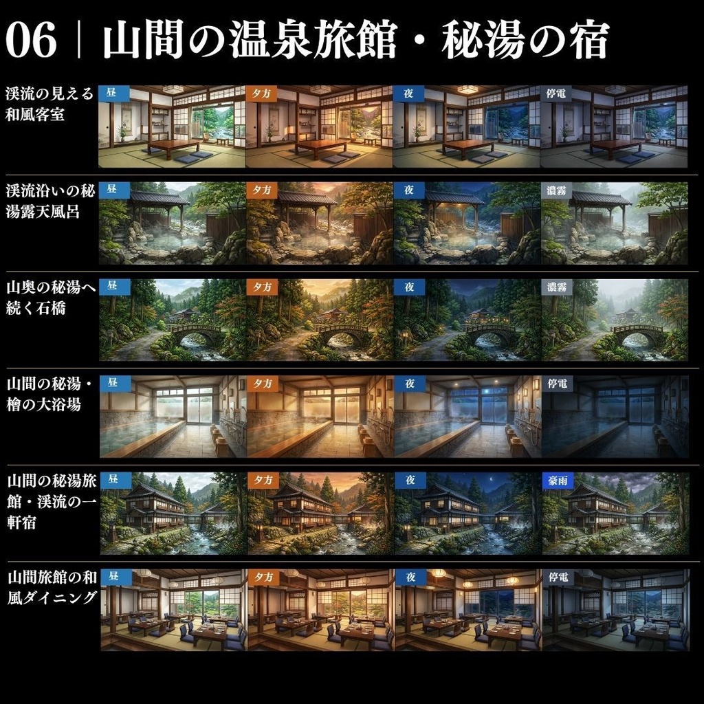 【背景素材】クローズドサークル・宿泊施設 800枚|差分あり ホテル・コテージ・ヴィラ・旅館・客船・列車 etc.(TRPG, マダミス, ココフォリア, ゲーム)