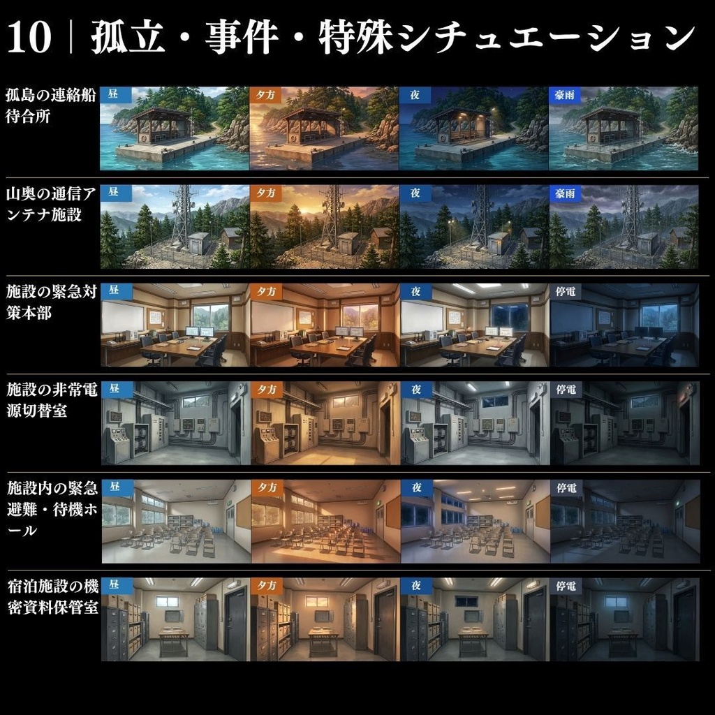 【背景素材】クローズドサークル・宿泊施設 800枚|差分あり ホテル・コテージ・ヴィラ・旅館・客船・列車 etc.(TRPG, マダミス, ココフォリア, ゲーム)