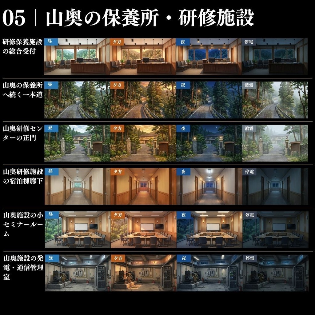 【背景素材】クローズドサークル・宿泊施設 800枚|差分あり ホテル・コテージ・ヴィラ・旅館・客船・列車 etc.(TRPG, マダミス, ココフォリア, ゲーム)