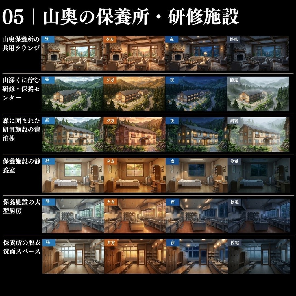 【背景素材】クローズドサークル・宿泊施設 800枚|差分あり ホテル・コテージ・ヴィラ・旅館・客船・列車 etc.(TRPG, マダミス, ココフォリア, ゲーム)
