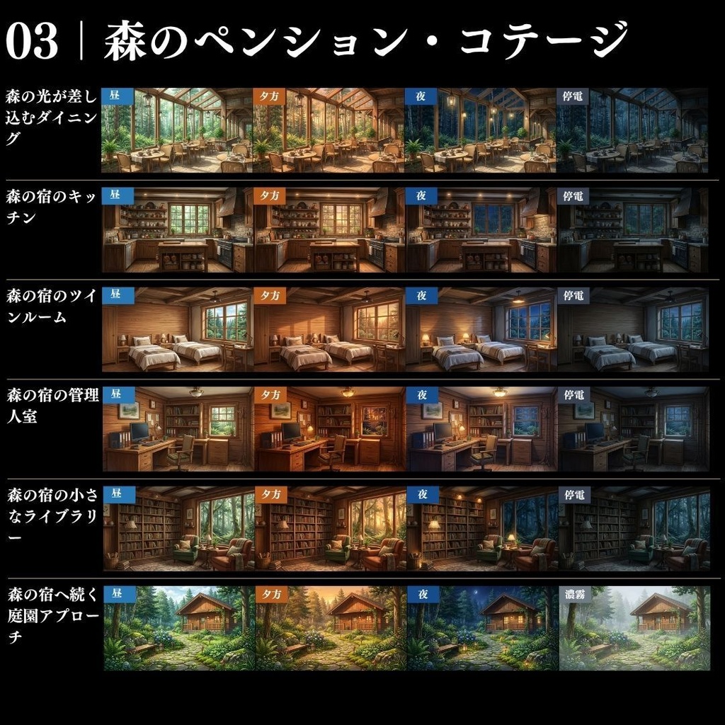 【背景素材】クローズドサークル・宿泊施設 800枚|差分あり ホテル・コテージ・ヴィラ・旅館・客船・列車 etc.(TRPG, マダミス, ココフォリア, ゲーム)