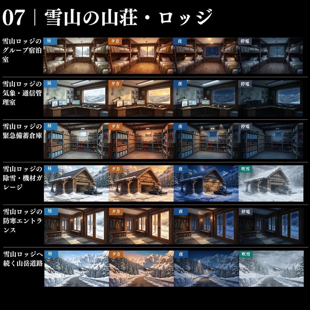 【背景素材】クローズドサークル・宿泊施設 800枚|差分あり ホテル・コテージ・ヴィラ・旅館・客船・列車 etc.(TRPG, マダミス, ココフォリア, ゲーム)