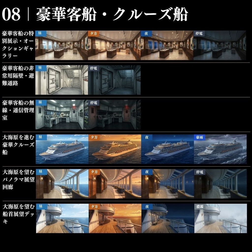 【背景素材】クローズドサークル・宿泊施設 800枚|差分あり ホテル・コテージ・ヴィラ・旅館・客船・列車 etc.(TRPG, マダミス, ココフォリア, ゲーム)