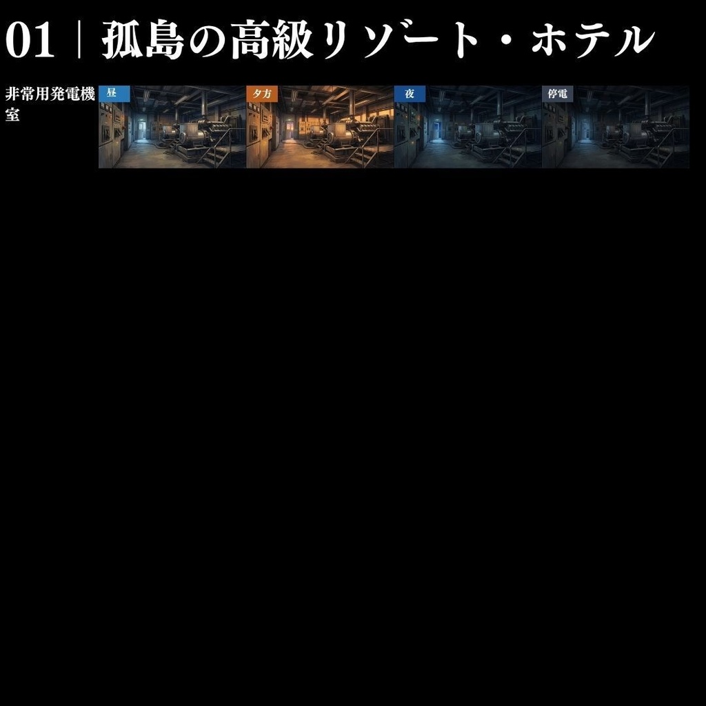 【背景素材】クローズドサークル・宿泊施設 800枚|差分あり ホテル・コテージ・ヴィラ・旅館・客船・列車 etc.(TRPG, マダミス, ココフォリア, ゲーム)